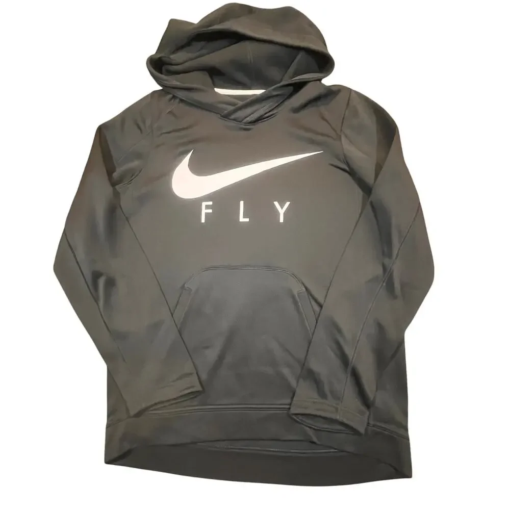 Nike Fly Dri Fi‎ Men Small Gray Hoodie Lightweight Athletic long Sleeve